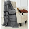 thumbnail image 3 of Modern Threads 100% Cotton Knit Adult Throw Blanket, 50" x 70", Tarek, Gray/Coal, 3 of 4