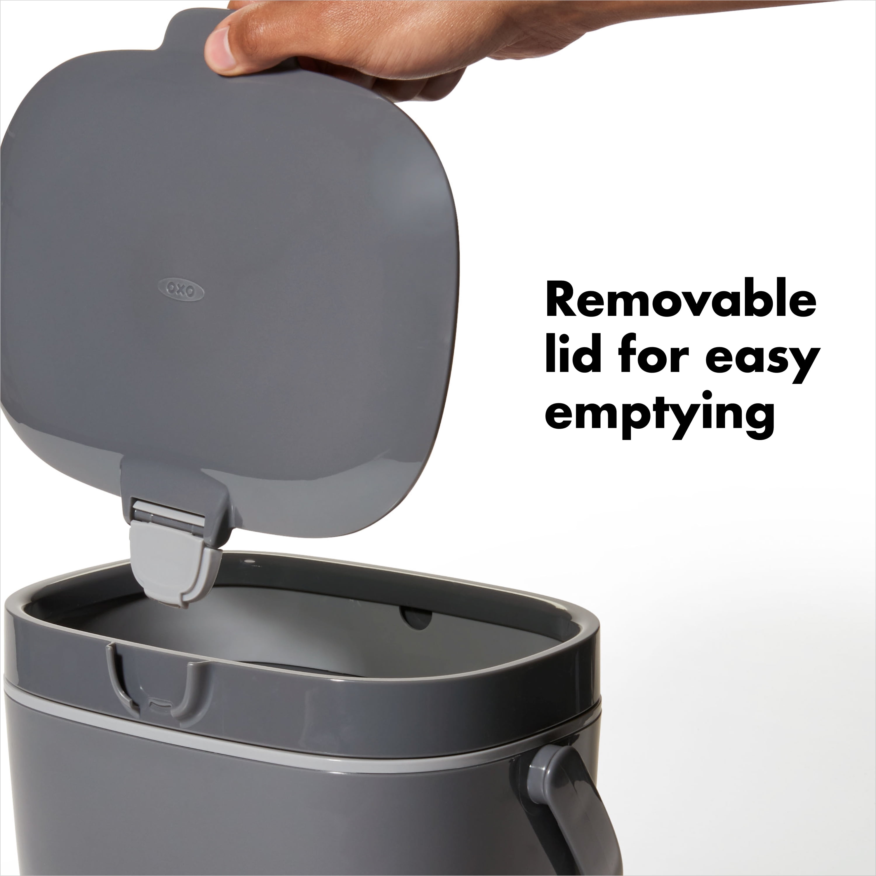 OXO 1.75-Gallon Kitchen Compost Bin with Lid, Charcoal