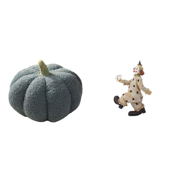 Almohadas de calabaza de Halloween,Almohadas de calabaza de Halloween Decoración del hogar Suave,Cojines de calabaza para Halloween,peluches,sofá,Figuras de payaso,Escultura de payaso como