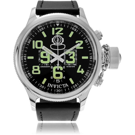 Invicta Men's Stainless Steel Leather 7000 Russian Diver Chronograph Dial Strap Dress Watch