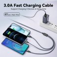 thumbnail image 2 of Cable de carga ASICEN 3 en 1 USB-C Micro USB Lightning de 1,2 m, 2 of 7