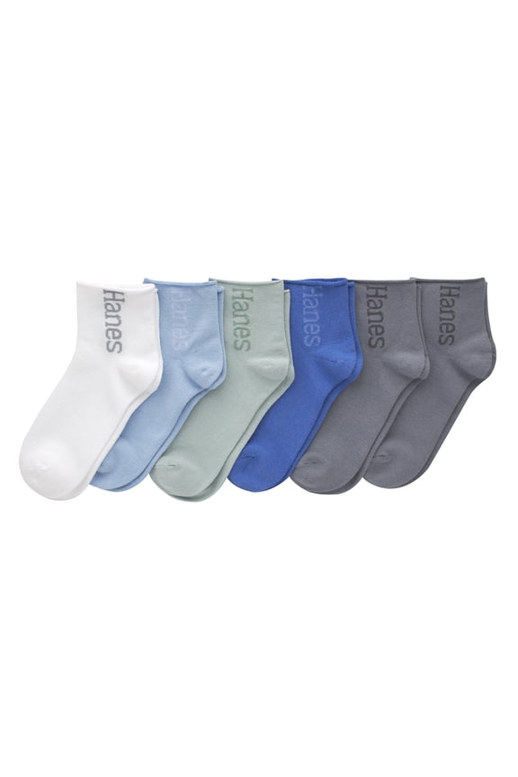 Women's Originals Supersoft Mid Crew Flat Knit Socks, Extended Size 6-Pack