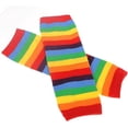 thumbnail image 1 of Nvzi Mallas largas de algodón para bebés, niños y niñas, calentadores de piernas y brazos, bonitos calcetines con rayas de arcoíris, 1 of 2