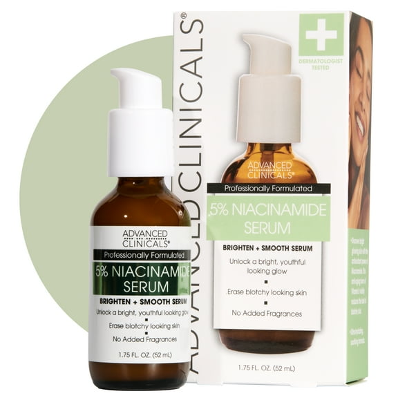 Advanced Clinicals 5% Niacinamide Face Serum for Dry Skin, Fine Lines, and Wrinkles. 1.75 fl oz