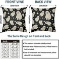 thumbnail image 4 of Black Halloween Pillow Covers 18x18 Set of 2 Cute Cream Ghost Printed Rustic Style Outdoor Decorative Throw Pillows Country Farmhouse Pillowcases Cushion Case Holiday Decor for Sofa Couch Bed, 4 of 6