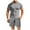 Grey, variant on JIKNTTR Men's Polo Shirt And Shorts Set Male New Two Piece Outfits Summer Short Sleeve T Shirt Shorts Set Business Casual Sportswear Sets Simple Casual Suits