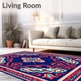 thumbnail image 2 of ODIKA 2'x3' Machine Washable Non-Slip Area Rug, Boho Breeze Paisley with Ornate Coral Filigree Accents High Traffic Rug with Pad, Red, 550196, 2 of 8