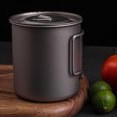 thumbnail image 3 of Greeniant Taza de agua para acampar, taza de bebida turística con mango portátil, cocina hirviendo al aire libre, café, té de la leche, bebida Kits de desorden para acampar 500ML Greeniant OD029767-03, 3 of 6