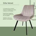 thumbnail image 3 of Comedor con Mesa en Vidrio Negro Moderna + 4 Sillas Velvet beige, 3 of 7
