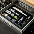 thumbnail image 2 of Bamboo Silverware Organizer for Drawer, Kitchen, 6 Slot Utensil Tray (Black, 17 x 11.75 x 1.75 In), 2 of 10