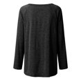 thumbnail image 5 of Long Sleeve Shirts for Women Dressy Casual Crew Neck Hem Flowy Tops Color Block Geometry Printed Oversized Loose Tunic Shirts Graphic Tees for Spring Fall #B06-Orange S, 5 of 5