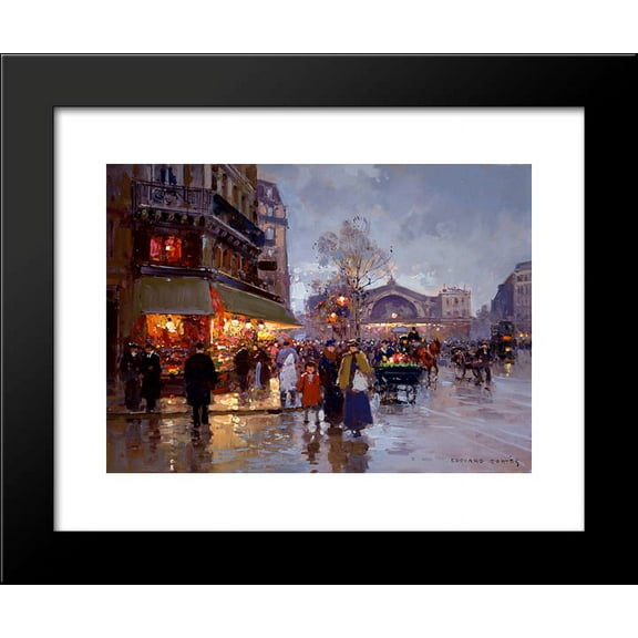 Les Halles 20x24 Framed Art Print by Edouard Cortes