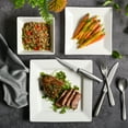 thumbnail image 3 of Gibson Everyday Hard Square 12 Piece Fine Ceramic Dinnerware Set in White, 3 of 9