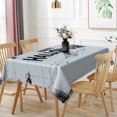 thumbnail image 3 of Duangreer Grey Halloween Print Rectangle Tablecloth, Washable Table Cover for Party Picnic Indoor Outdoor Decor, 60 x 84 Inch, 3 of 6