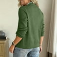 thumbnail image 5 of Women's Fashion Solid Color Collar Long Sleeve Button Pocket Jacket, Versatile Casual Blazer for Office and Outdoor Activities,Army Green,L, 5 of 6