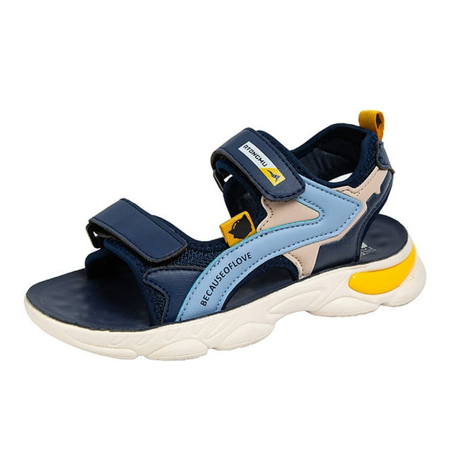 MIASHUI Sports Sandals for Boys and Girls Open Toe Soft Soled Beach Shoes,Blue,12