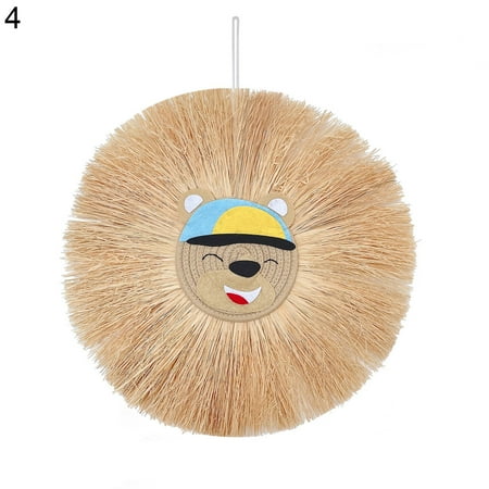 

Yoone Handwoven Hanging Pendants Cartoon Straw Fancy Panda Animal Head Ornament for Home