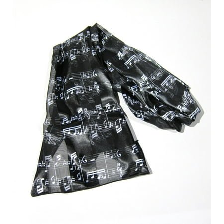 Black Music Notes Scarf - Hand Made