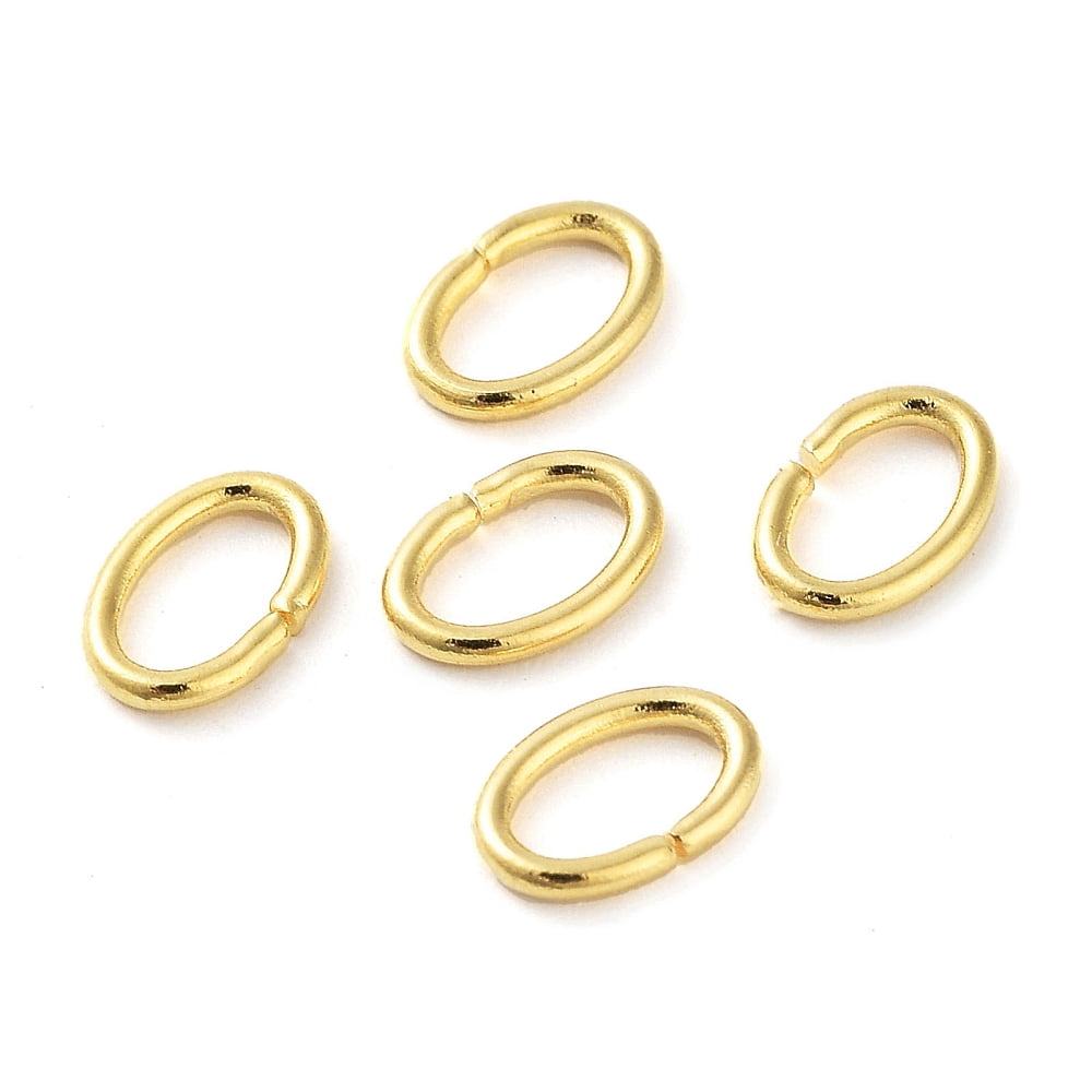 304 Stainless Steel Jump Rings Closed Jump Rings Oval Real 18K golden Plated 4x6x0.8mm Inner Diameter: 2.5x4.5mm