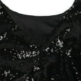 thumbnail image 3 of Women's 3/4 Sleeve V Neck Sequin Sparkle Glitzy Glam Wedding Party Dress Flapper Evening Club Cocktail Bodycon Clubwear XL Black, 3 of 7