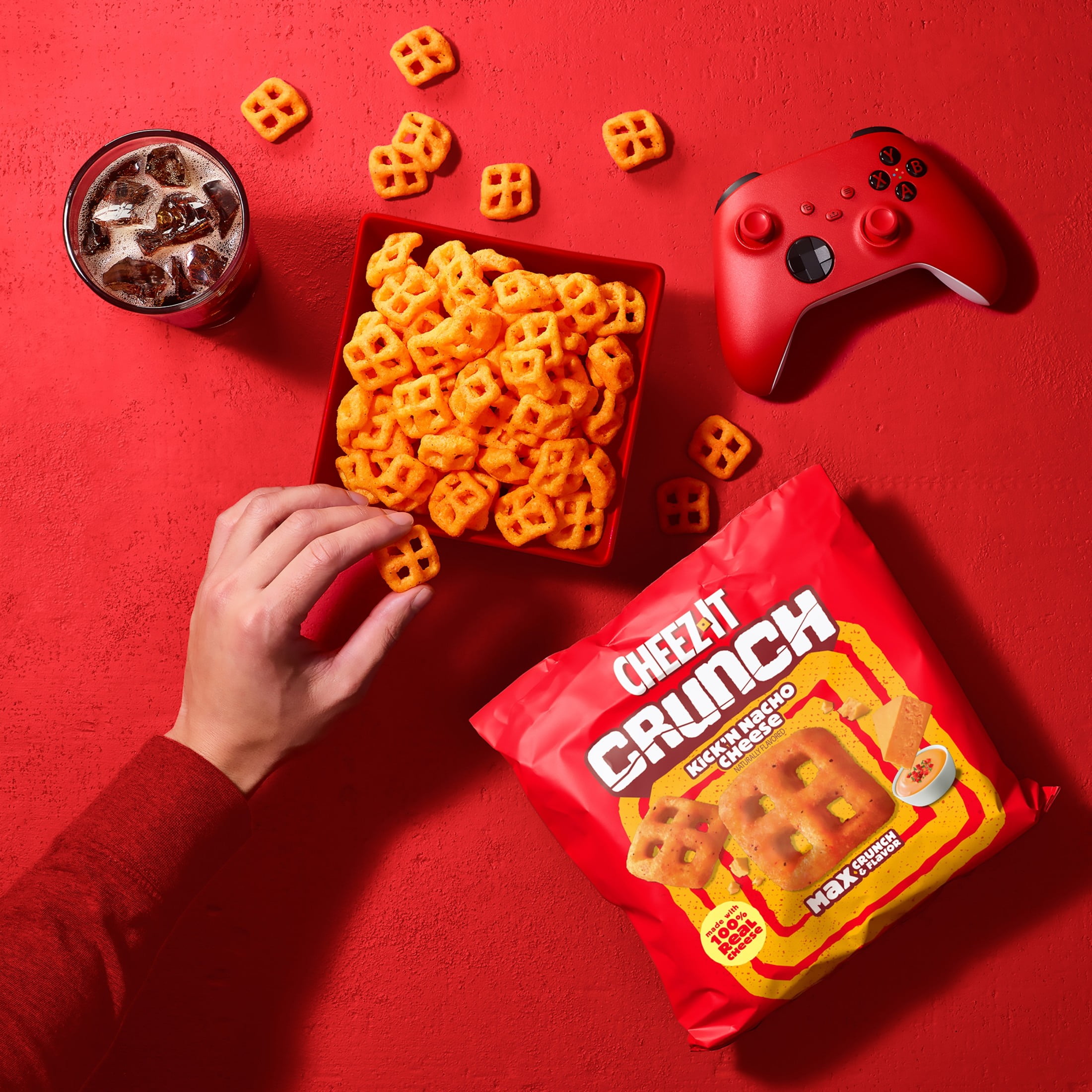Cheez-It, Crunch Kick'n Nacho Cheese Snacks, 6.5 oz, Spicy Flavor