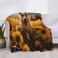 thumbnail image 3 of Rateoe Pastoral Sunflower Corgi Pattern Flannel Throw Blanket, Ultra-soft Blanket for Bed, Couch, Car, Hypoallergenic Anti-pilling blanket-80"x60"(Horizontal), 3 of 6