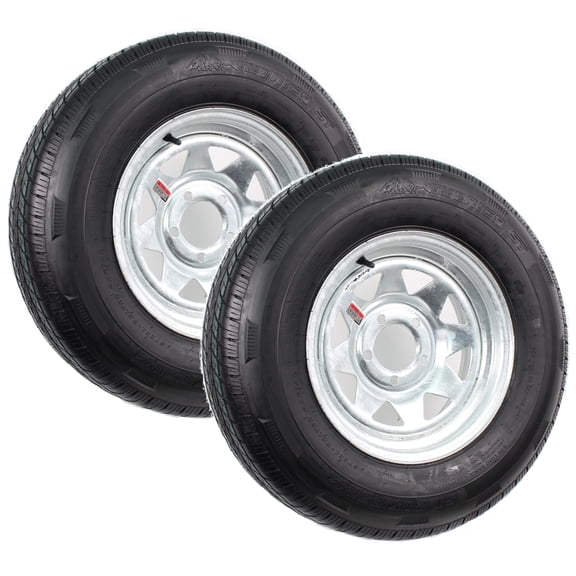 eCustomrim 2-Pack Trailer Tire Rim ST205/75R14 Load C 14 Inch 5 Lug Galvanized Wheel