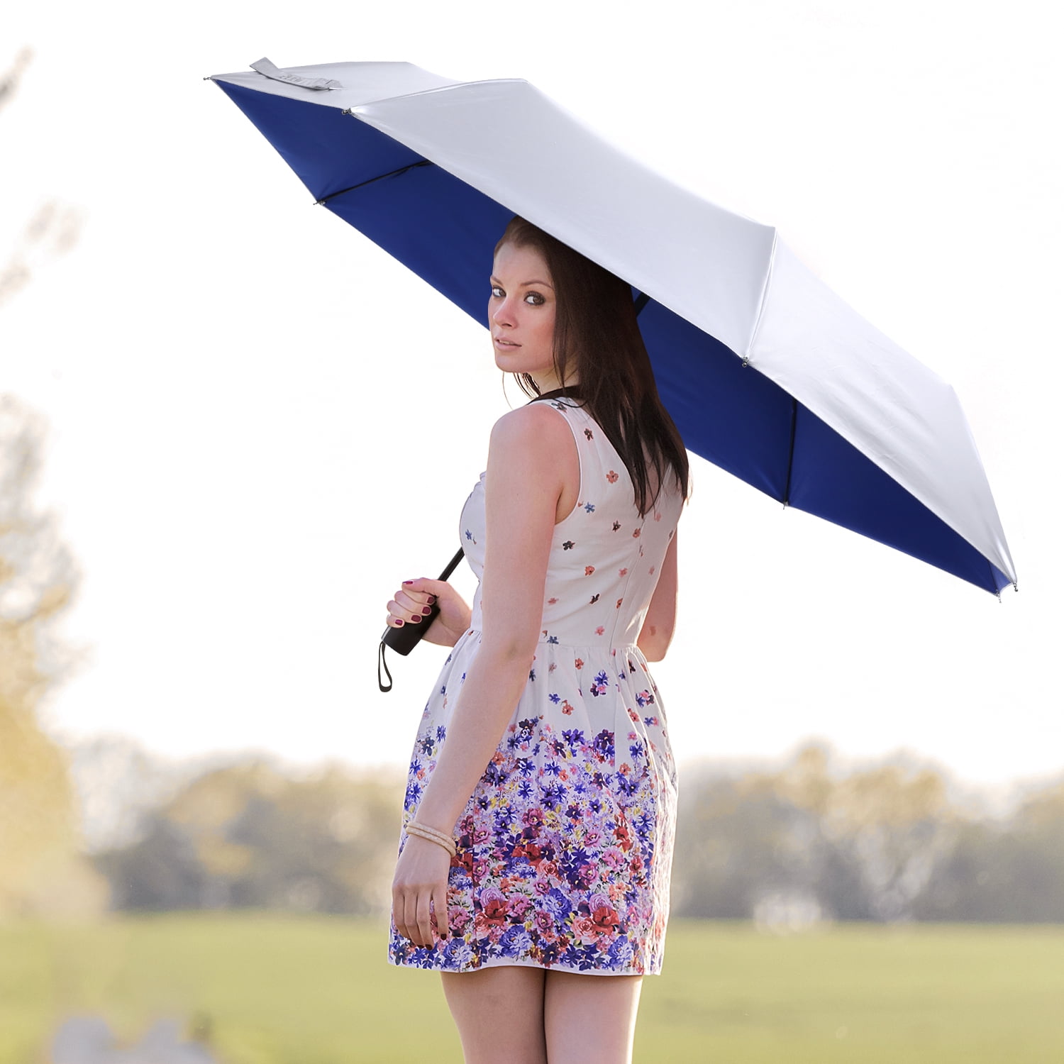 G4Free UPF 50+ UV Protection Large Travel Umbrella 42/46 Inch Auto Open Close Windproof Sun Blocking Umbrella