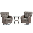 thumbnail image 2 of Unnifurnzi Outdoor Swivel Rocker Chairs Set of 2-Outdoor Rocking Chair with Outdoor Side Tables Outdoor Bistro Set for Deck Porch Poolside Balcony-Brown/Gray, 2 of 8