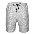 thumbnail image 4 of Naloa Silver Glitter Men's Beach Shorts, Surfing shorts, Swim trunks, Quick Dry Swim Trunks for Surfing Beach Fun - Small, 4 of 9
