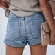 thumbnail image 3 of Pantalones Cortos Casuales Para Mujer, Cómodos De Usar, Fibra De Poliéster Simple Que Combina Fácilmente Con Pantalones Cortos De Mezclilla Para Mujer, Agujero Rasgado Para Uso, 3 of 6