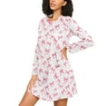 thumbnail image 3 of joogoo Pink Bows Women's Long Sleeve Nightgown Sleepwear L, 3 of 8