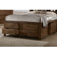 thumbnail image 3 of Bedroom Furniture Captain Storage 1pc Queen Size Bed w Drawers Bedframe Natural Wooden Finish Antique Transitional, 3 of 6