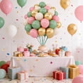 thumbnail image 3 of 60 Packs 12 Inch Olive Green Pink Balloon with Sand White Metallic Gold Balloons for Birthday Party Decorations, 3 of 6