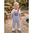 thumbnail image 6 of RUINIXCW Toddler Baby Boy Striped Jumpsuits Embroidery Sleeveless Overall Pants, 6 of 8
