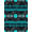 Black Teal White, Pattern 7, variant on Design&I 8'x10' Washable Area Rug Sleek Flatweave Pet Friendly Retro Spinning Disc With Concentric Groove Rings Vinyl Record Refined Structured for King Size Bedroom, Under Bed