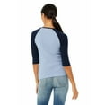 thumbnail image 2 of Branded Bella + Canvas Ladies Baby Rib 3/4 Sleeve Contrast Raglan T-Shirt - BABY BLUE/ NAVY - XL (Instant Saving 5% & more on min 2), 2 of 4