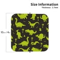 thumbnail image 2 of Lsque Cute Cartoon Dinosaurs Pattern 4" Drink Coasters Set of 4, PVC Leather Absorbent Coasters, Table Coaster Set Decorative Coffee Cup Coasters Housewarming Gift -Square, 2 of 6