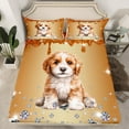 thumbnail image 2 of Dog Bed Sheets Set Brown Sequin Fluid Art Sheets Queen Size Bed Set,Crystal Diamond Sheet Set,Cute Animals Top Sheet Lovely Pet Kawaii Room Decor, 2 of 7