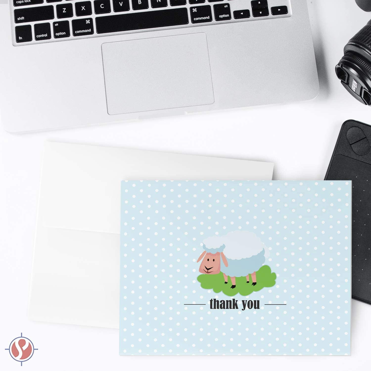Sheep Lovely Animal Thank You Note Greeting Cards with Envelopes | Printed on Thick and Sturdy 80lb (216gsm) Cardstock | Blank Interior | A2 Size – 4.25 x 5.5” | 25 per Pack
