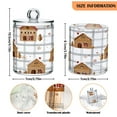 thumbnail image 3 of Gray White Plaids Gingerbread House Christmas Translucent Plastic Cans Storage Canisters with Lid Set of 4, 3 of 7