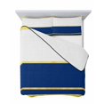 thumbnail image 7 of Quilts King Size Bedding Set, Modern Navy Blue Gold Lightweight Quilted Comforter, Minimalist Geometric Yellow Striped Soft Reversible Bedspread Coverlet with Pillow Covers for All Season, 96" x 106", 7 of 7