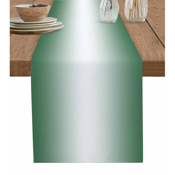 Boanket Dark Green Ombre Table Runner - 72 Inch Long, Kitchen Dining Table Runner Dresser Scarves, Modern Gradient Abstract Art Farmhouse Home Decor for Coffee Table Wedding Party Banquet