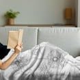 thumbnail image 3 of Gerber Daisy Soft Flannel Fleece Blanket, Monochrome Uncolored Thin Line Artwork of Natural Flowers with Stems, Cozy Plush for Indoor and Outdoor Use, 50" x 60", Charcoal Grey White, by Ambesonne, 3 of 5