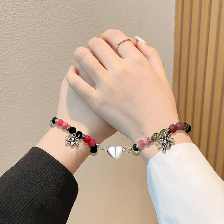 Spider Matching Bracelets for Couples Friendship Bracelets Couple Bracelets Relationship Bracelets Heart Energy Stone Beads Bracelet Promise Bracelet