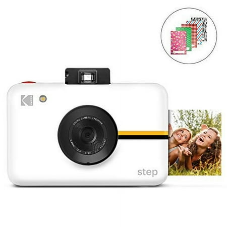 Kodak Step Camera | Digital Instant Camera with 10MP Image Sensor Zero Ink Technology, Classic Viewfinder, Selfie Mode, Auto Timer, Built-in Flash & 6 Picture Modes | White