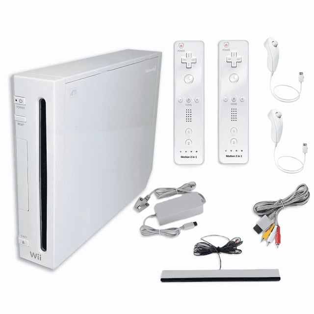 Consola Nintendo Wii Blanco Reacondicionado - Sistema de Videojuegos con 2 Controles RetroFam y Nunchucks