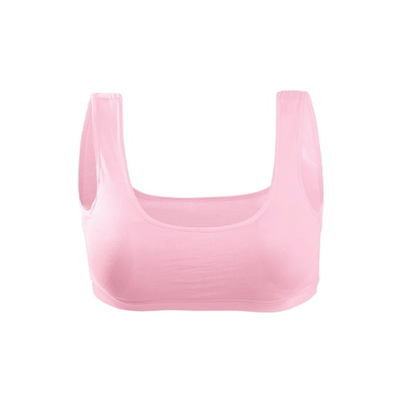 INSPIRE CHIC Training Cotton Wire Free Comfort Removable Pad Vest Tops Bra Pink