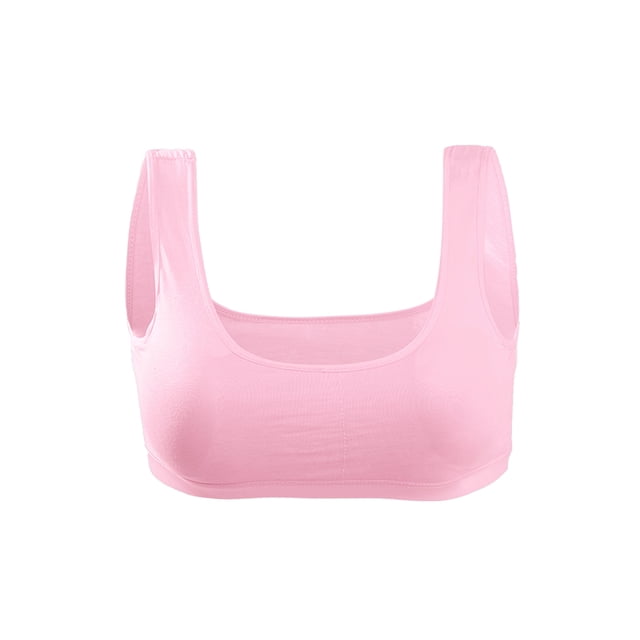 INSPIRE CHIC Training Cotton Wire Free Comfort Removable Pad Vest Tops Bra Pink