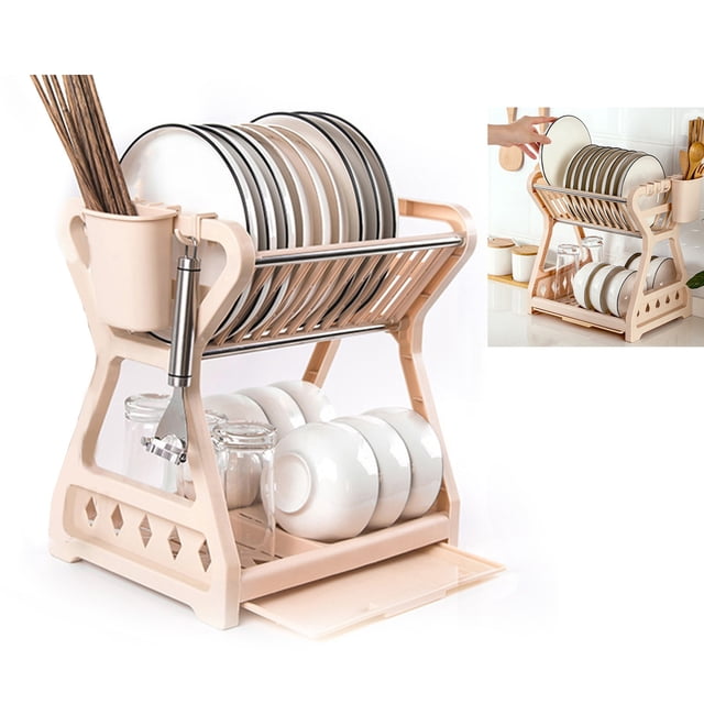 Escurridor De Platos, Soporte Para Cubiertos De Placa De Encimera Multicapa Fácil De Limpiar Para Encimera De Cocina